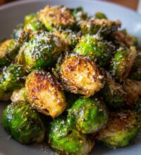 healthy air fryer roasted brussels sprouts recipe