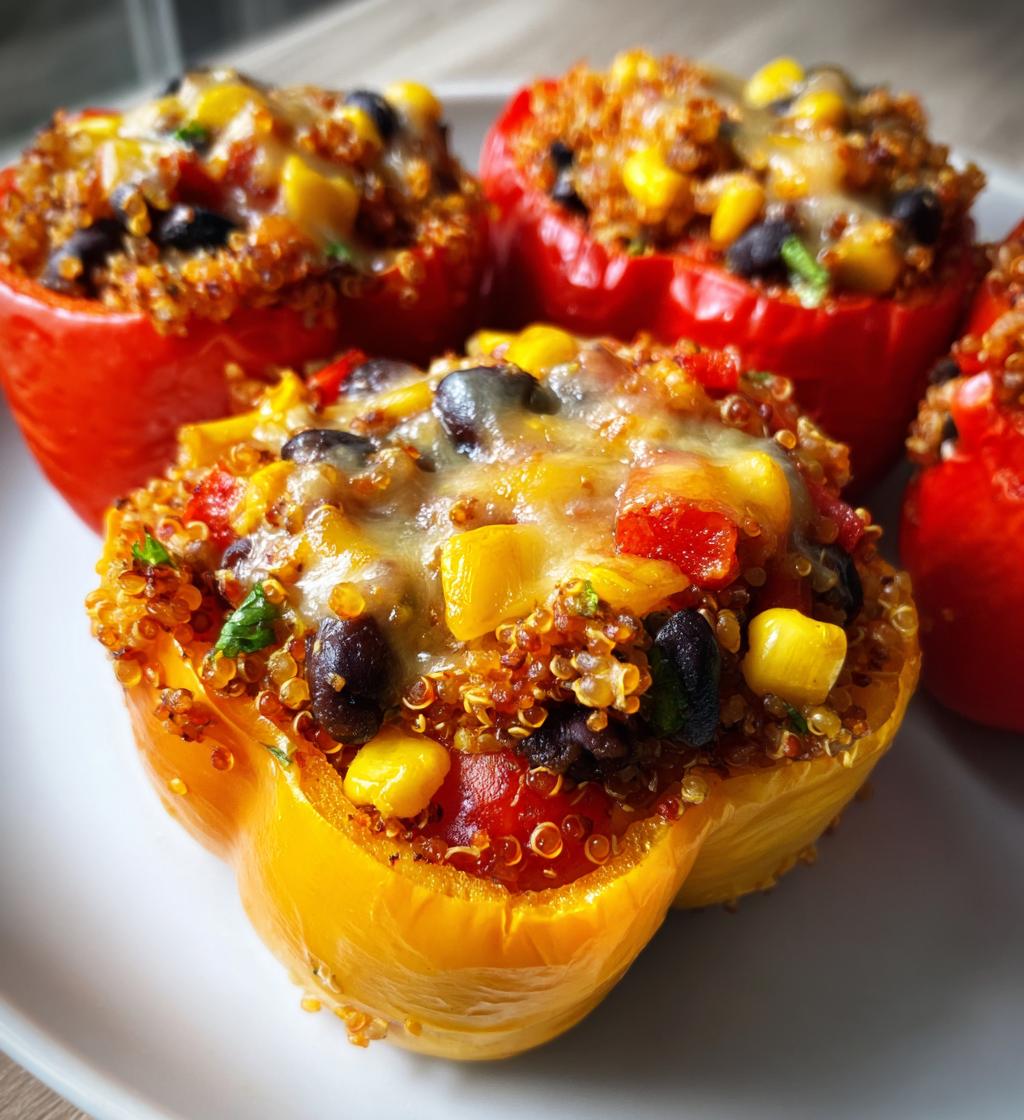 healthy air fryer stuffed bell peppers recipe - detail 1