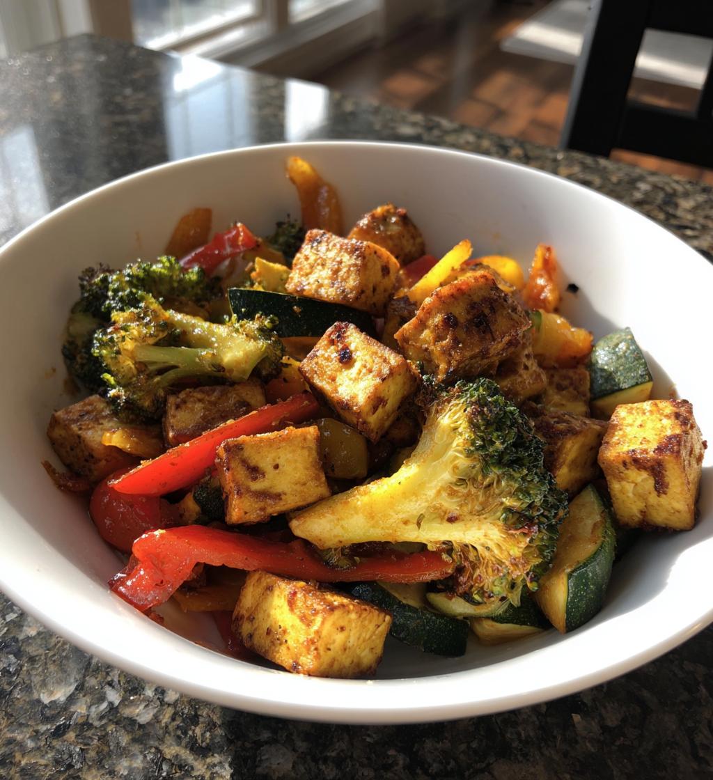 healthy air fryer tofu and veggies recipe