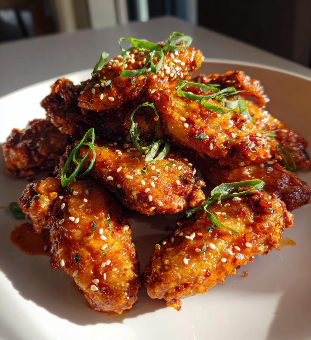 air fryer sriracha honey wings recipe - detail 1