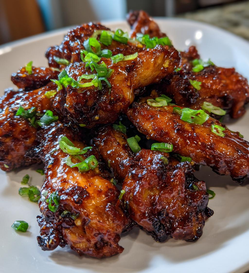 air fryer sticky soy garlic wings - detail 1