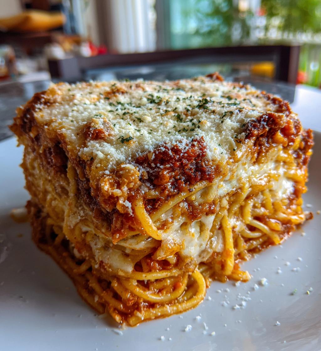 authentic italian style spaghetti bake - detail 1