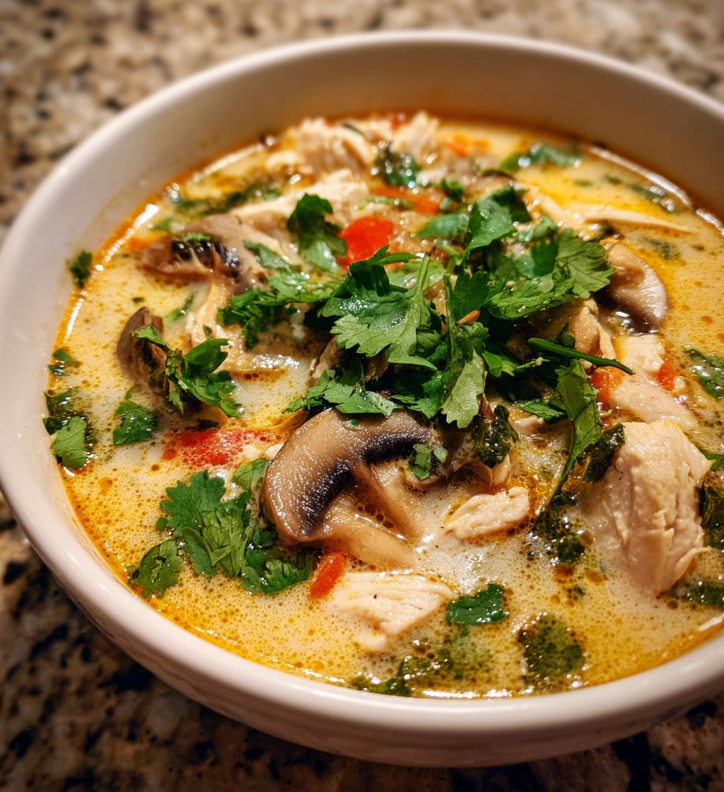 authentic tom kha gai soup - detail 1