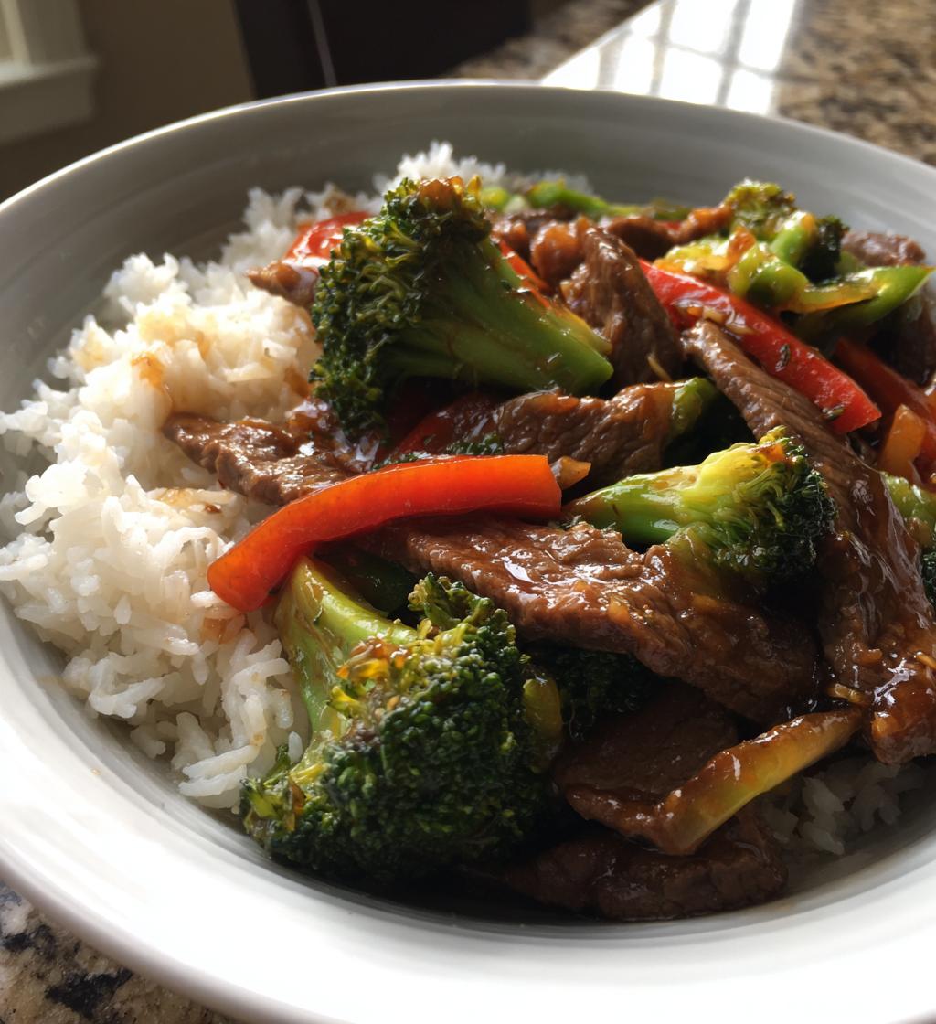 beef stir fry with rice - detail 1