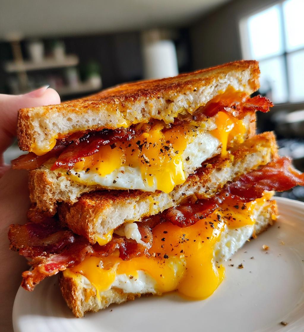 breakfast sandwich with bacon and egg recipe - detail 1