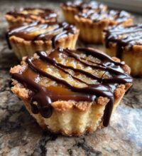 caramel drizzled shortbread cookie cups