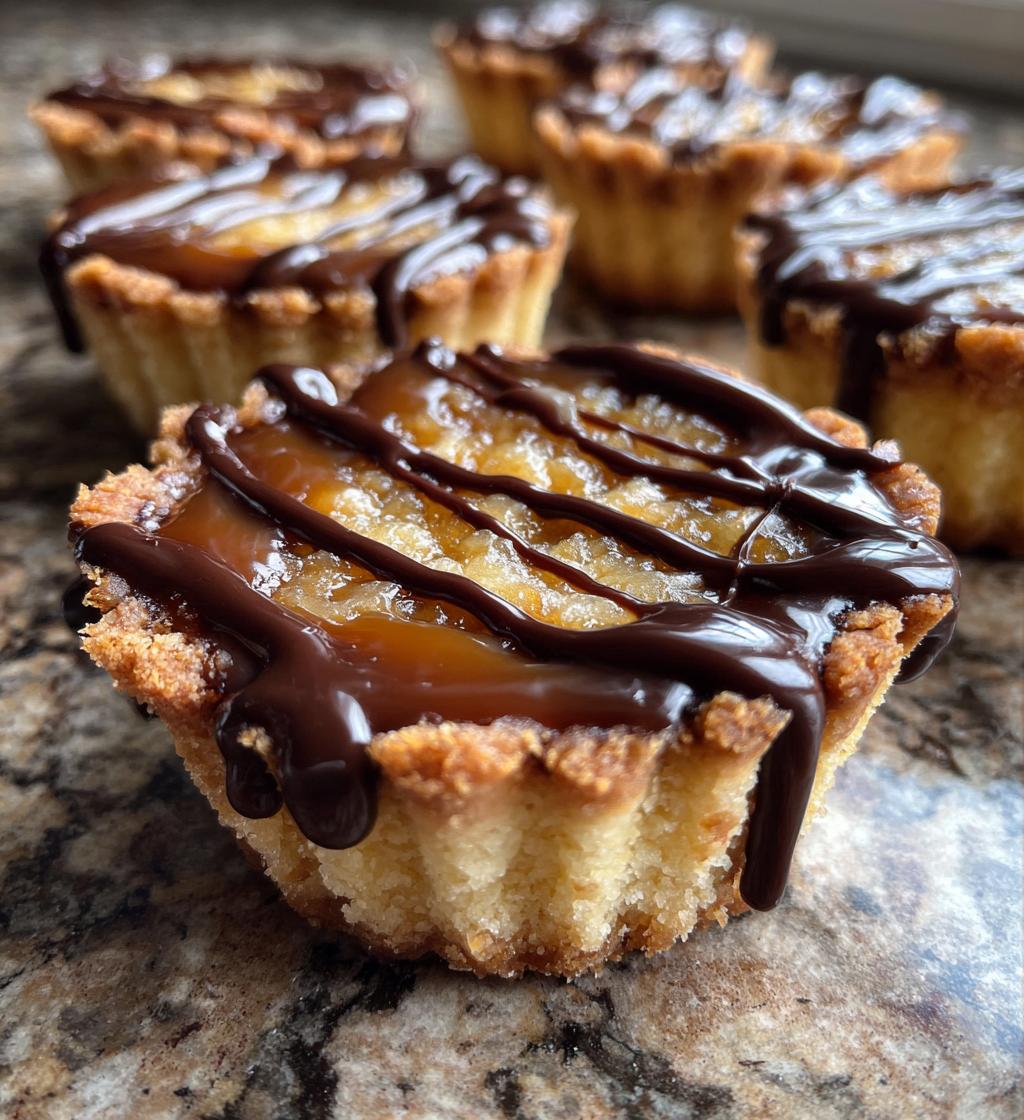 caramel drizzled shortbread cookie cups