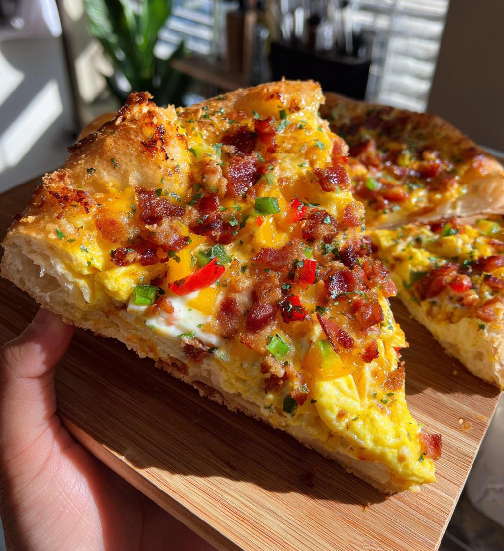 cheddar bacon sunrise pizza