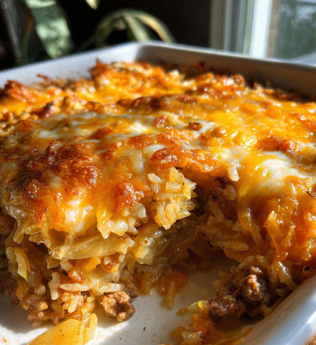 cheesy cabbage casserole - detail 1