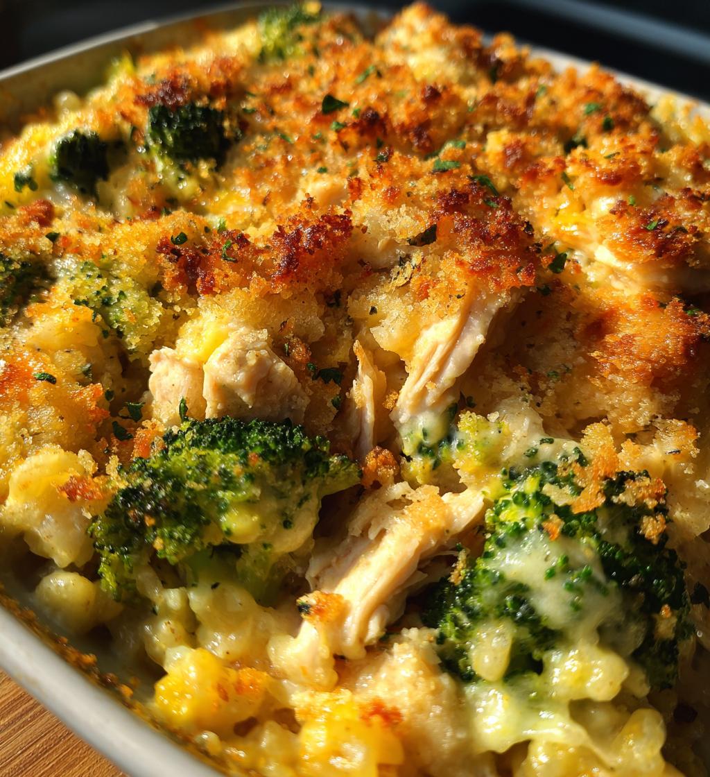 cheesy chicken rice broccoli casserole recipe - detail 1