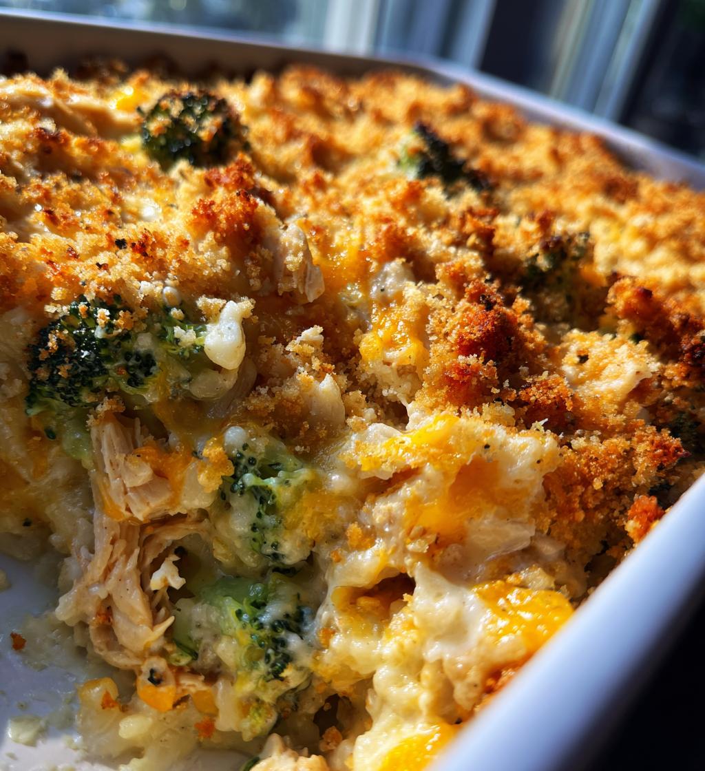 cheesy chicken rice broccoli casserole recipe