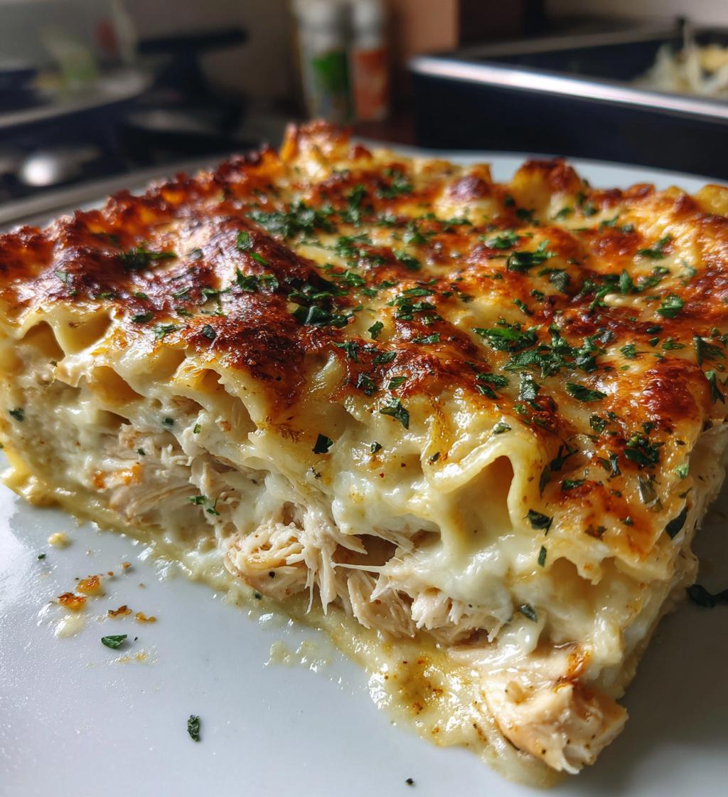 chicken alfredo lasagna - detail 1