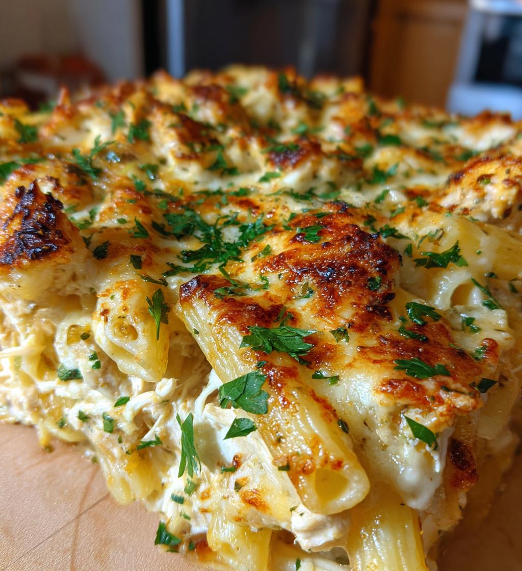 chicken alfredo pasta bake recipe - detail 1