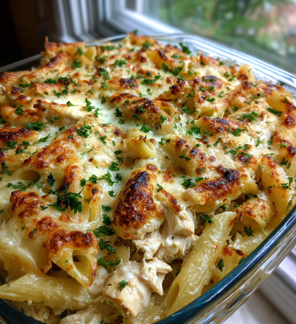 chicken alfredo pasta bake recipe