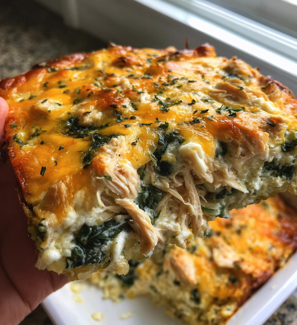 chicken and spinach casserole with cream cheese - detail 1