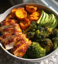 chicken and sweet potato bowls for two