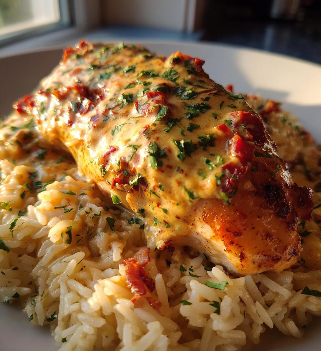 chicken breast sun dried tomato cream sauce rice pilaf