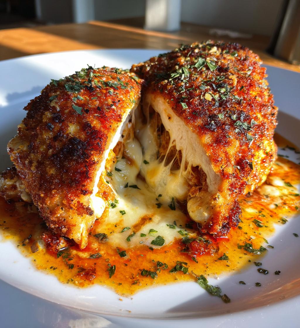 chicken parmesan stuffed with cream cheese - detail 1