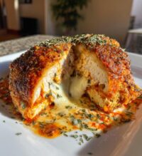 chicken parmesan stuffed with cream cheese