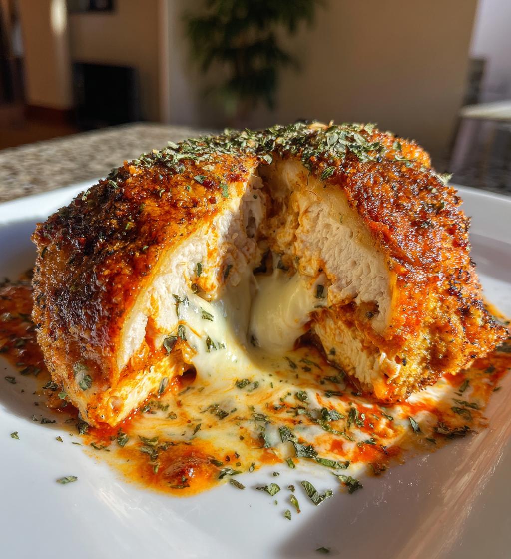 chicken parmesan stuffed with cream cheese