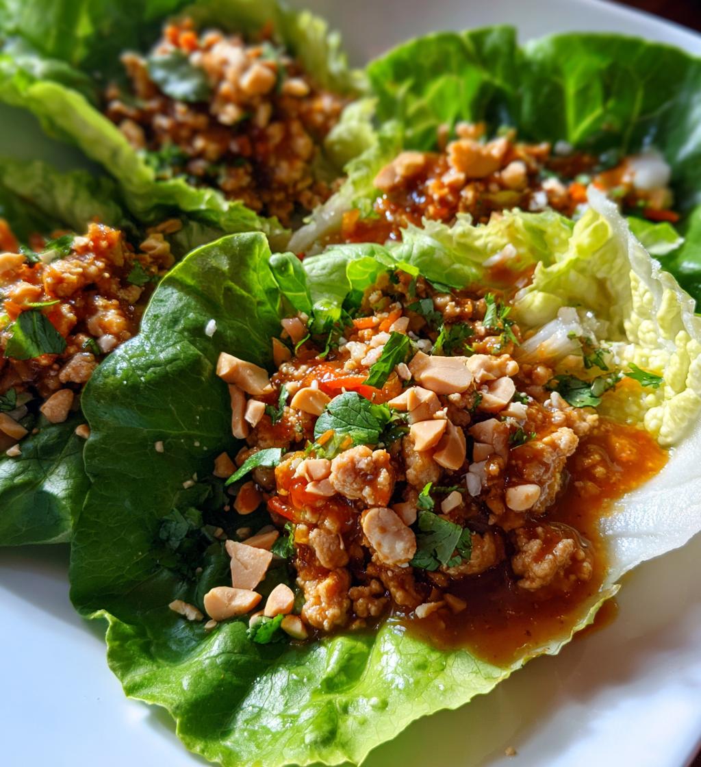 chicken peanut lettuce wraps recipe - detail 1