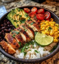 chicken rice avocado bowl