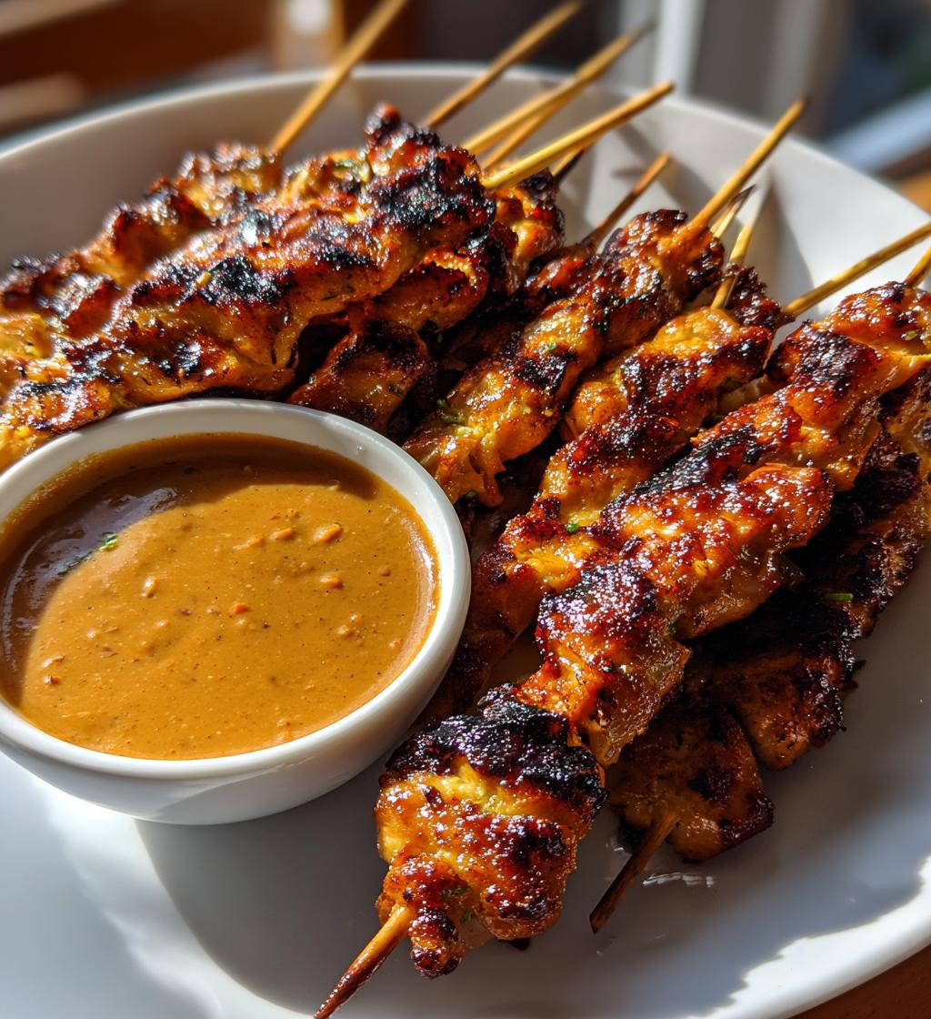 chicken satay with easy thai peanut sauce