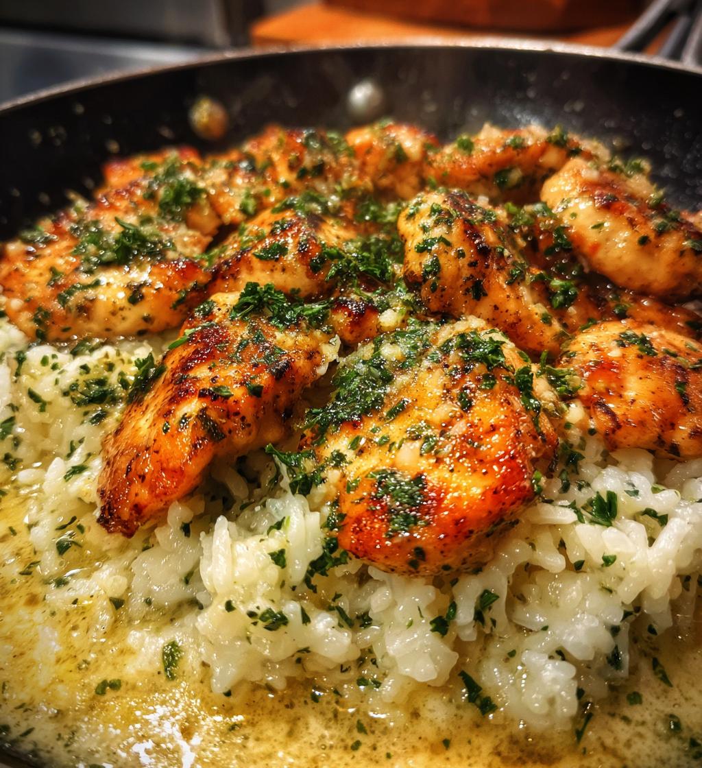 chicken scampi with garlic parmesan rice - detail 1