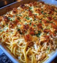 chicken tetrazzini pasta bake