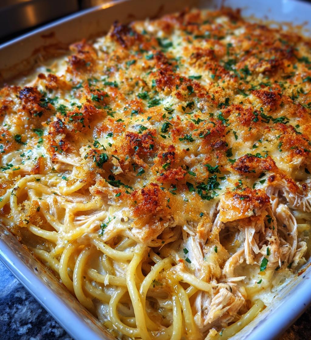 chicken tetrazzini pasta bake