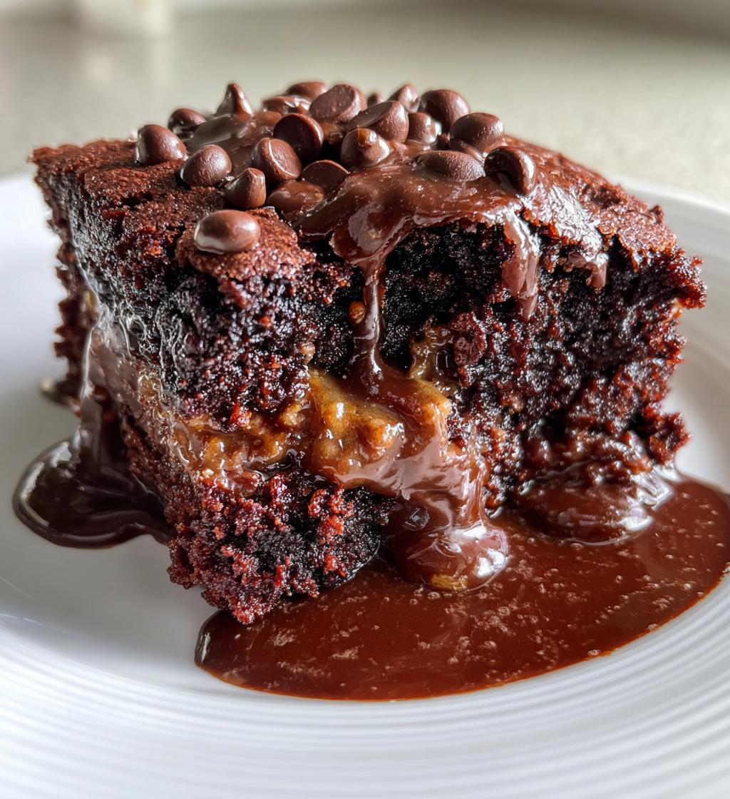 chocolate dump cake - detail 1