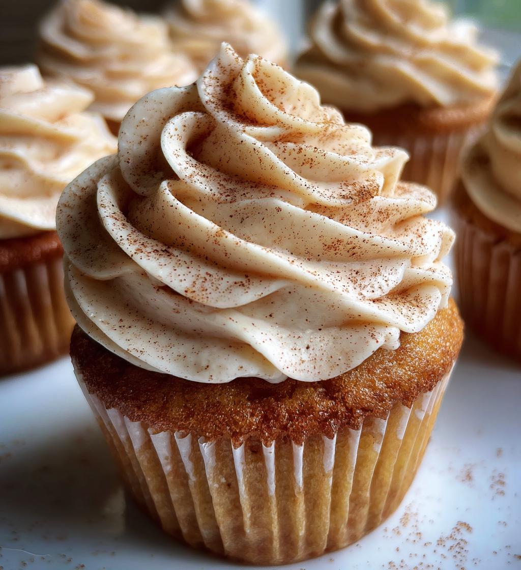 churro cupcakes with cinnamon cream cheese frosting
