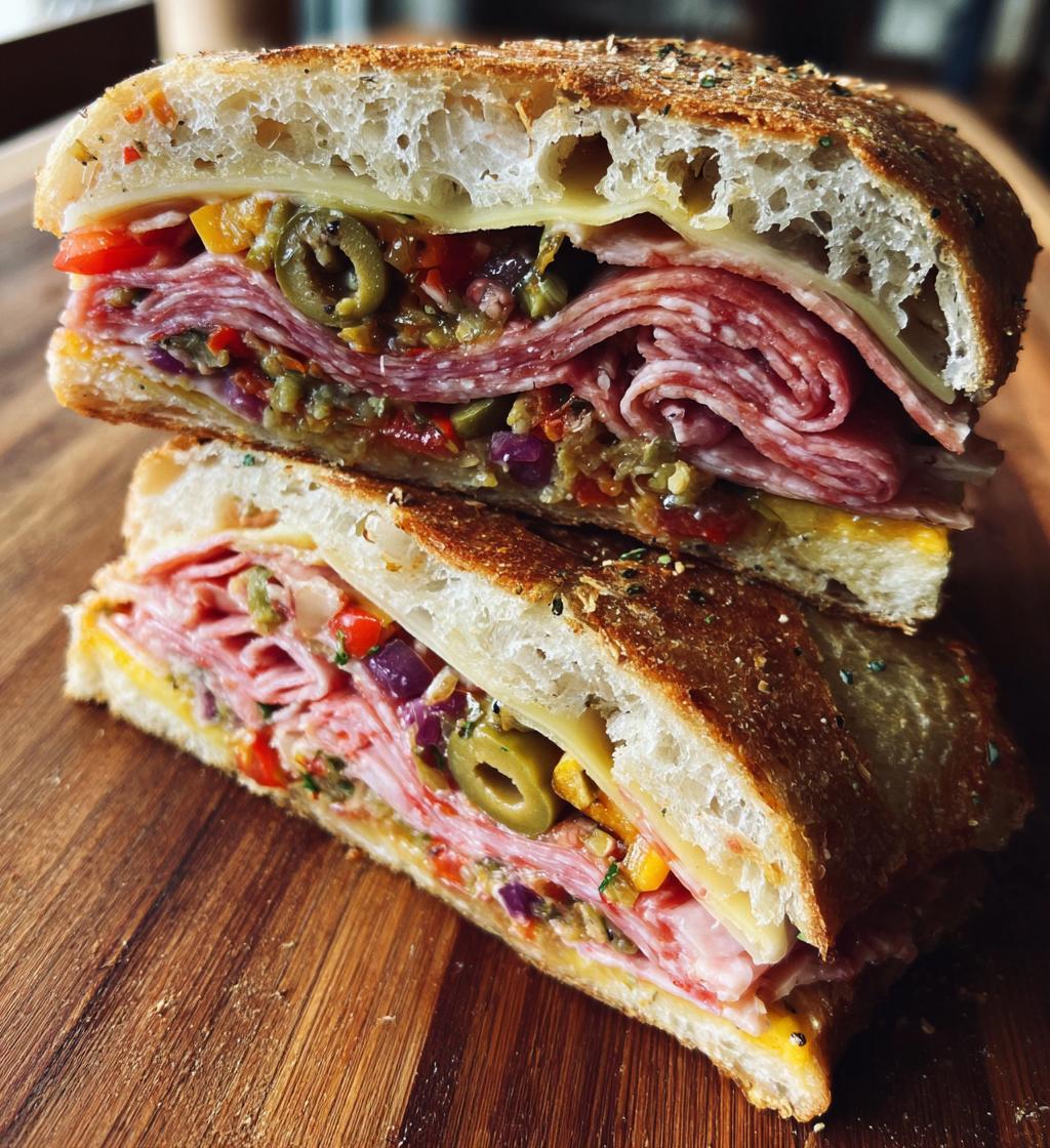 classic italian muffuletta sandwich