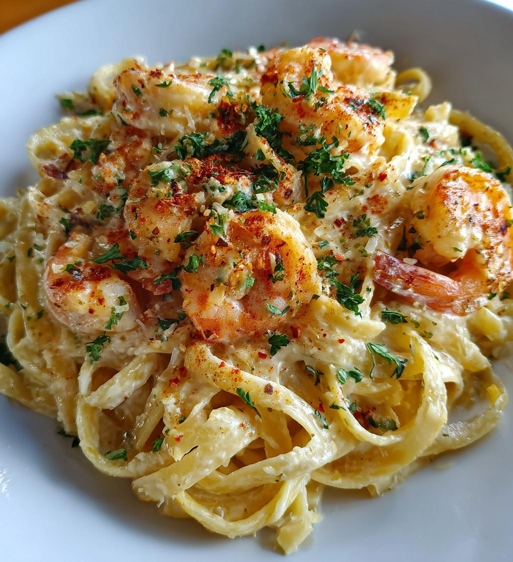 creamy cajun shrimp alfredo fettuccine recipe
