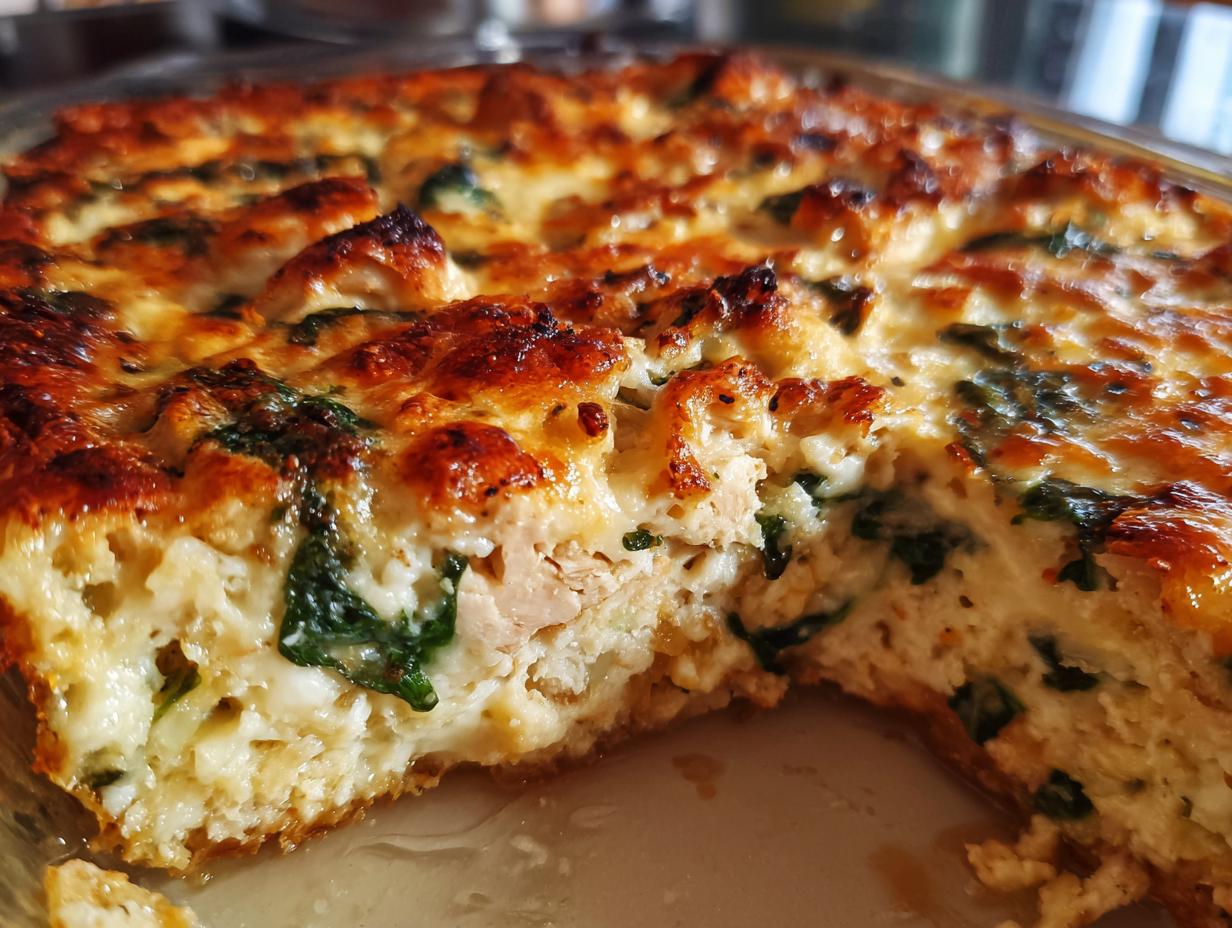 creamy chicken and spinach casserole - detail 1