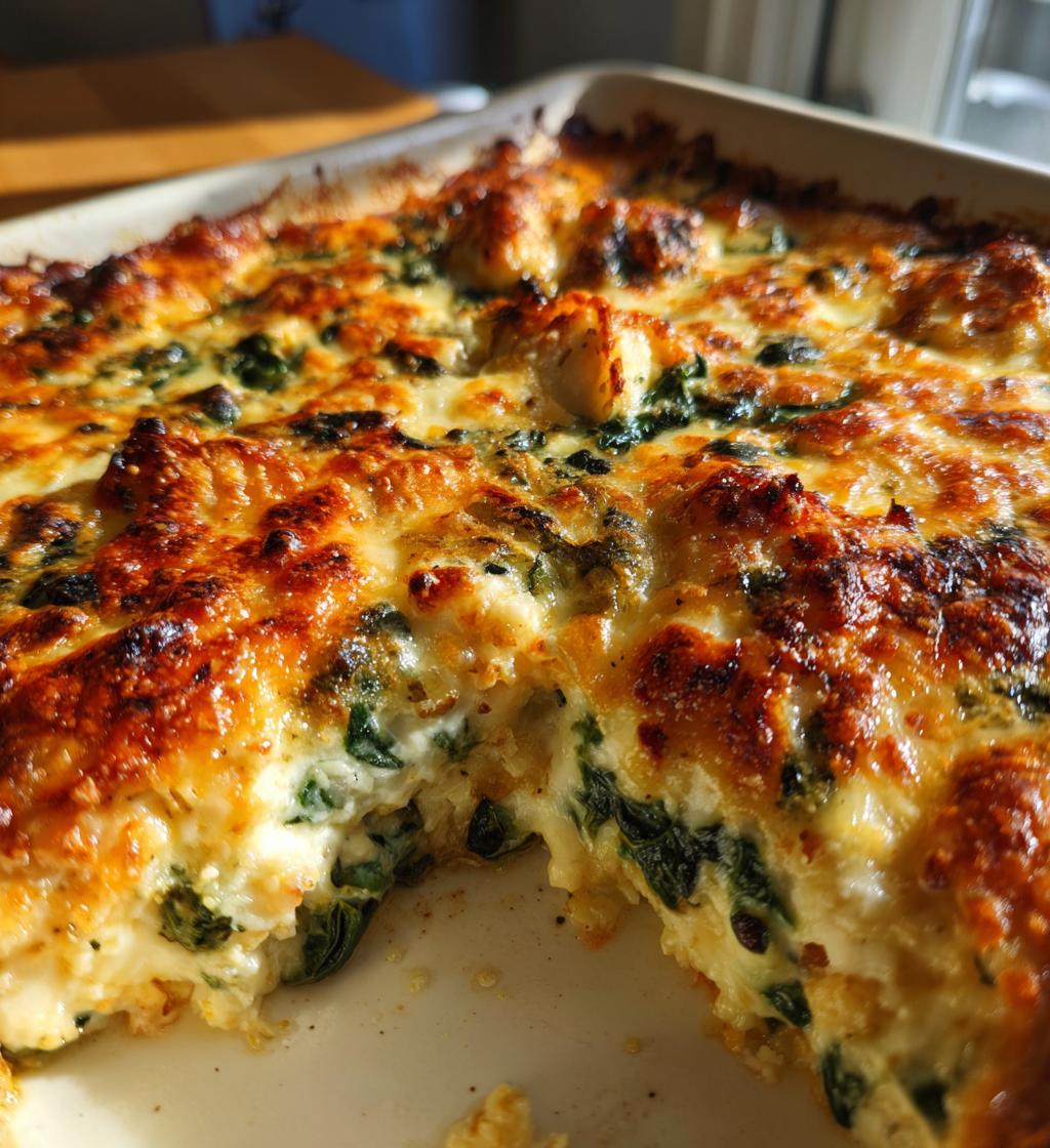 creamy chicken and spinach casserole