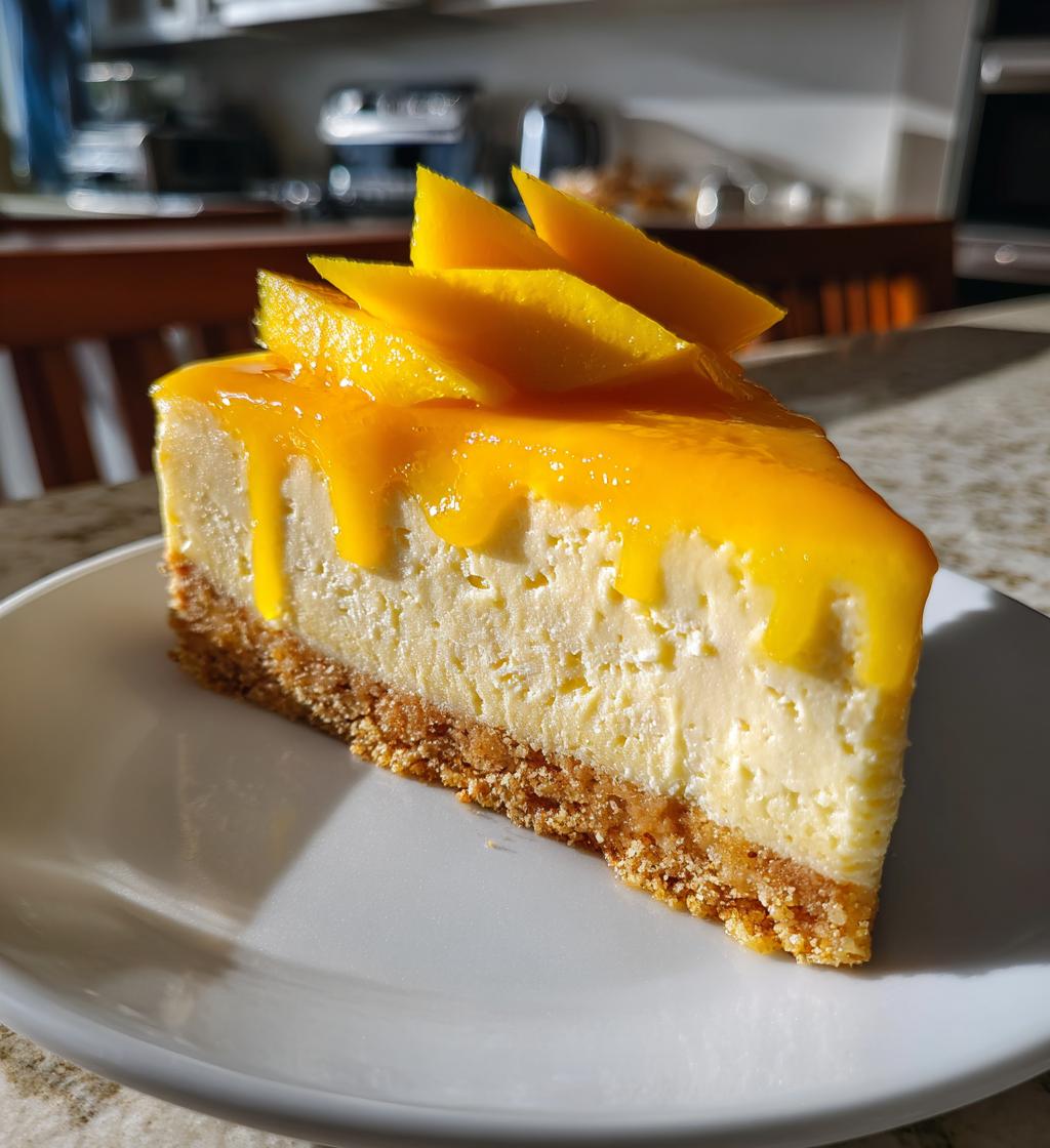 creamy mango cheesecake recipe - detail 1