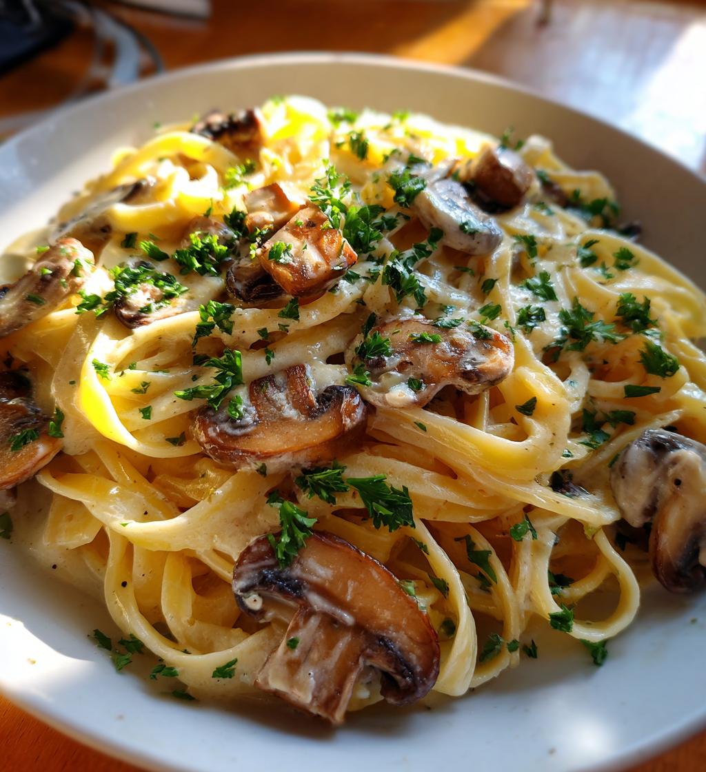 creamy mushroom pasta recipe - detail 1
