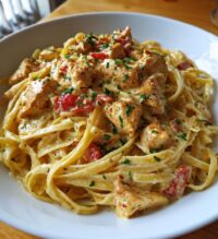 creamy one pot cajun chicken linguine with garlic parmesan sauce