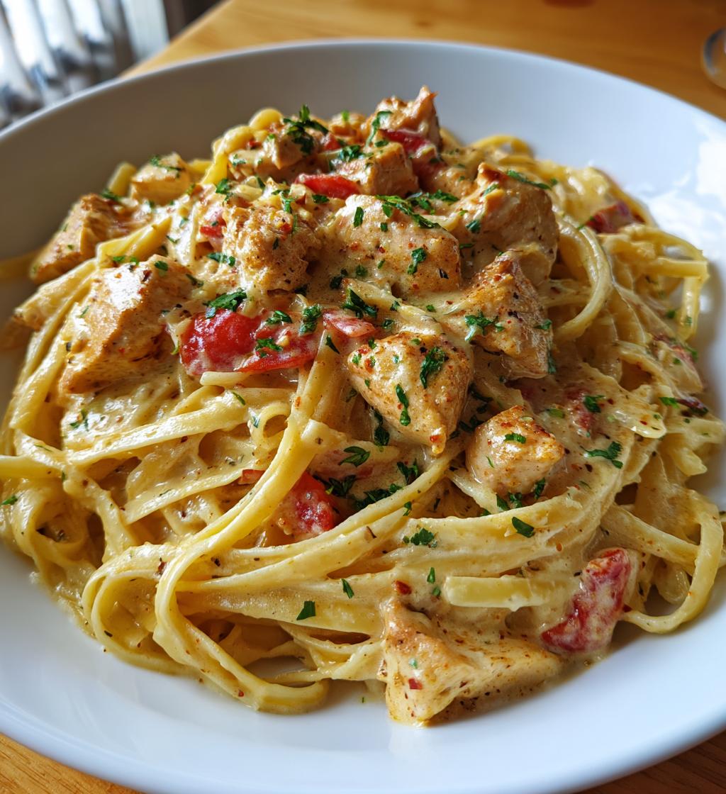 creamy one pot cajun chicken linguine with garlic parmesan sauce