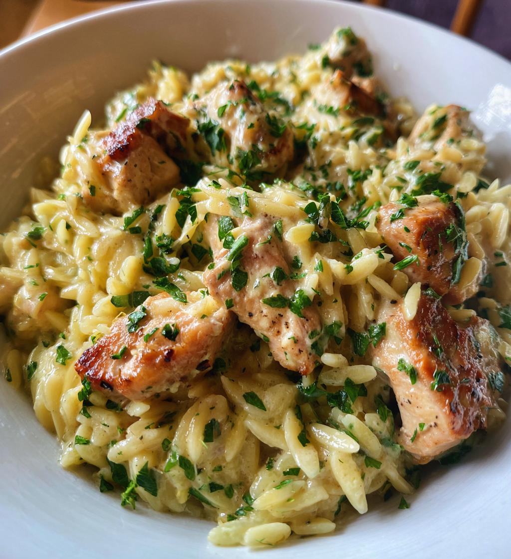 creamy parmesan chicken and orzo