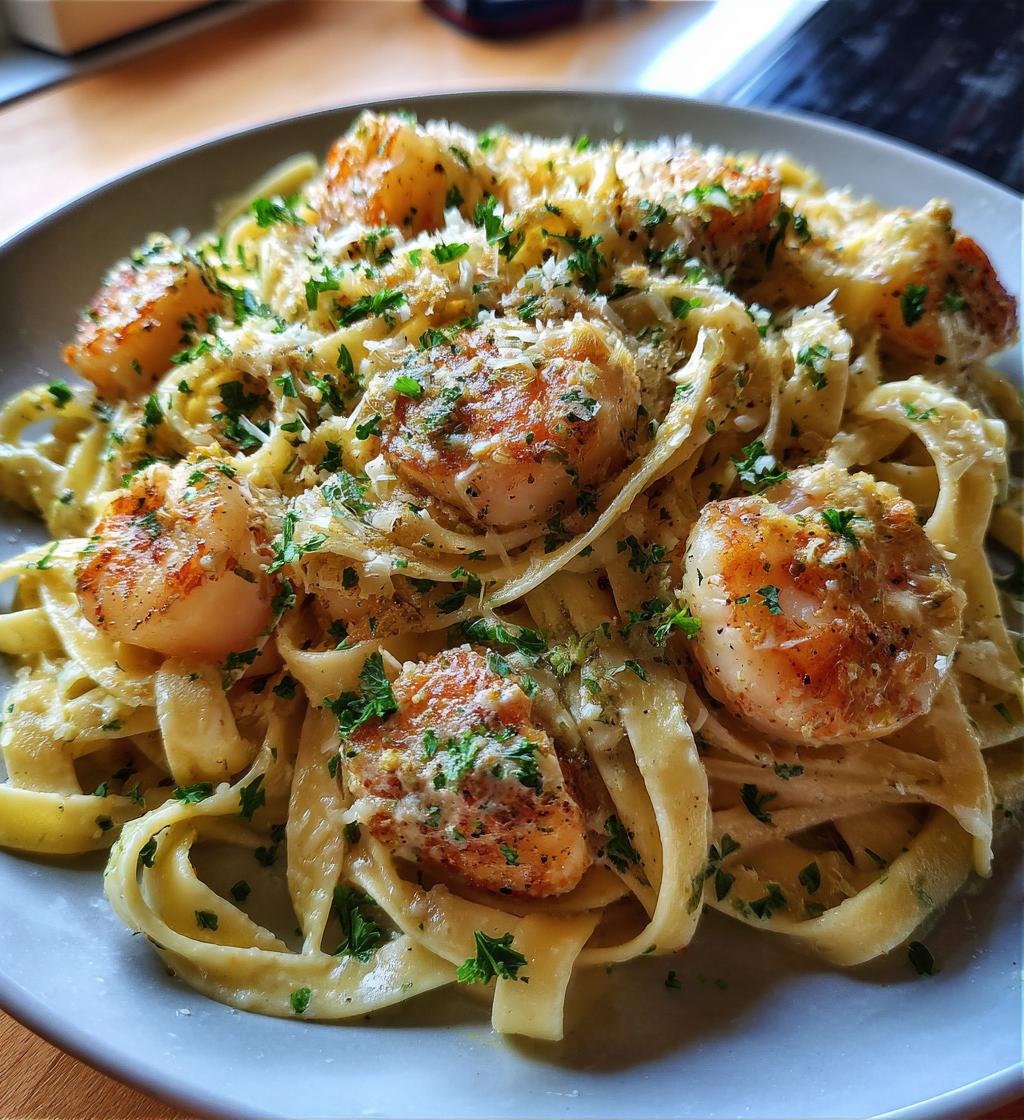 creamy seafood alfredo pasta recipe - detail 1