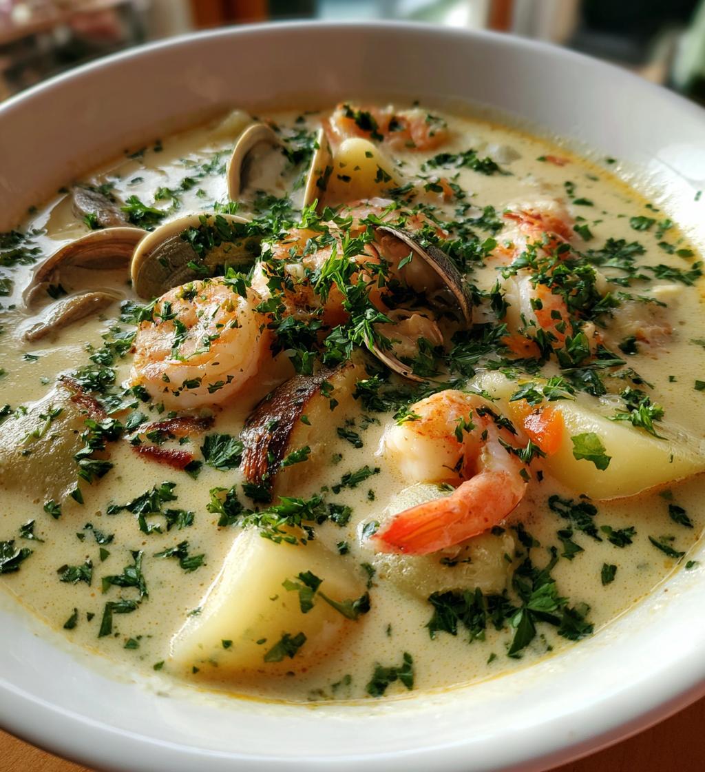 creamy seafood chowder recipe - detail 1