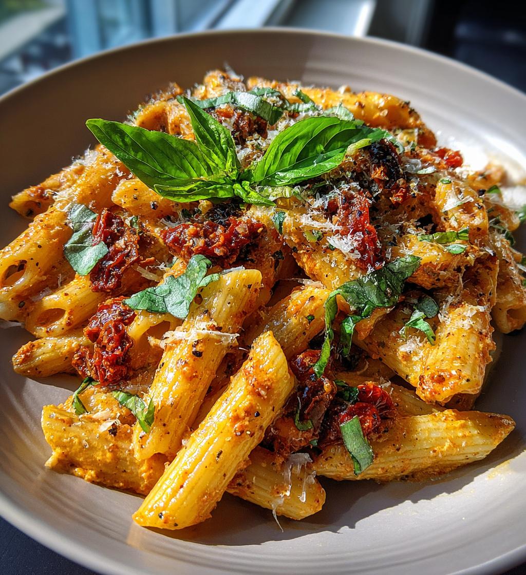 creamy sun dried tomato pasta recipe - detail 1