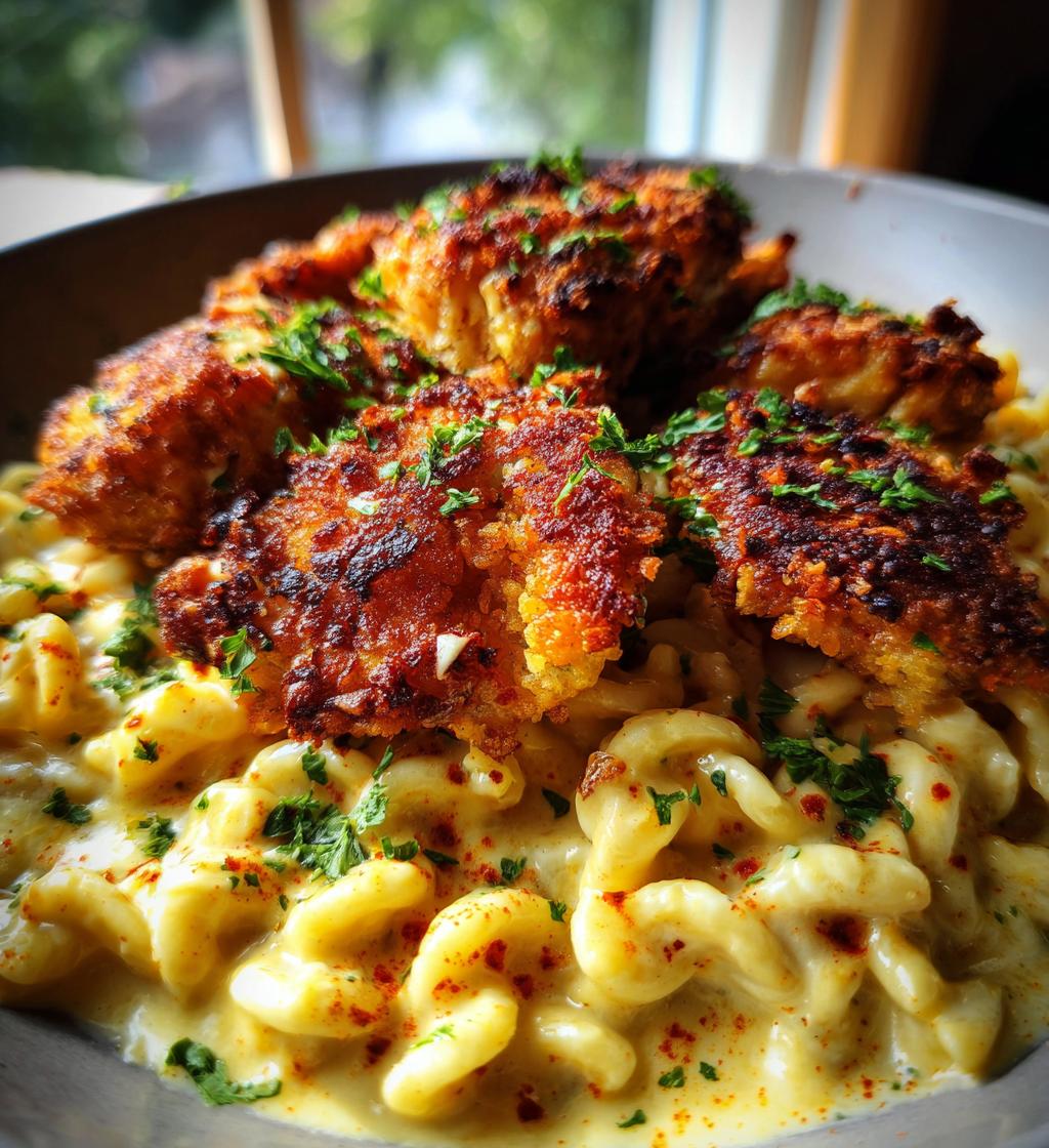crispy parmesan chicken bites with smoked cajun alfredo gemelli recipe - detail 1