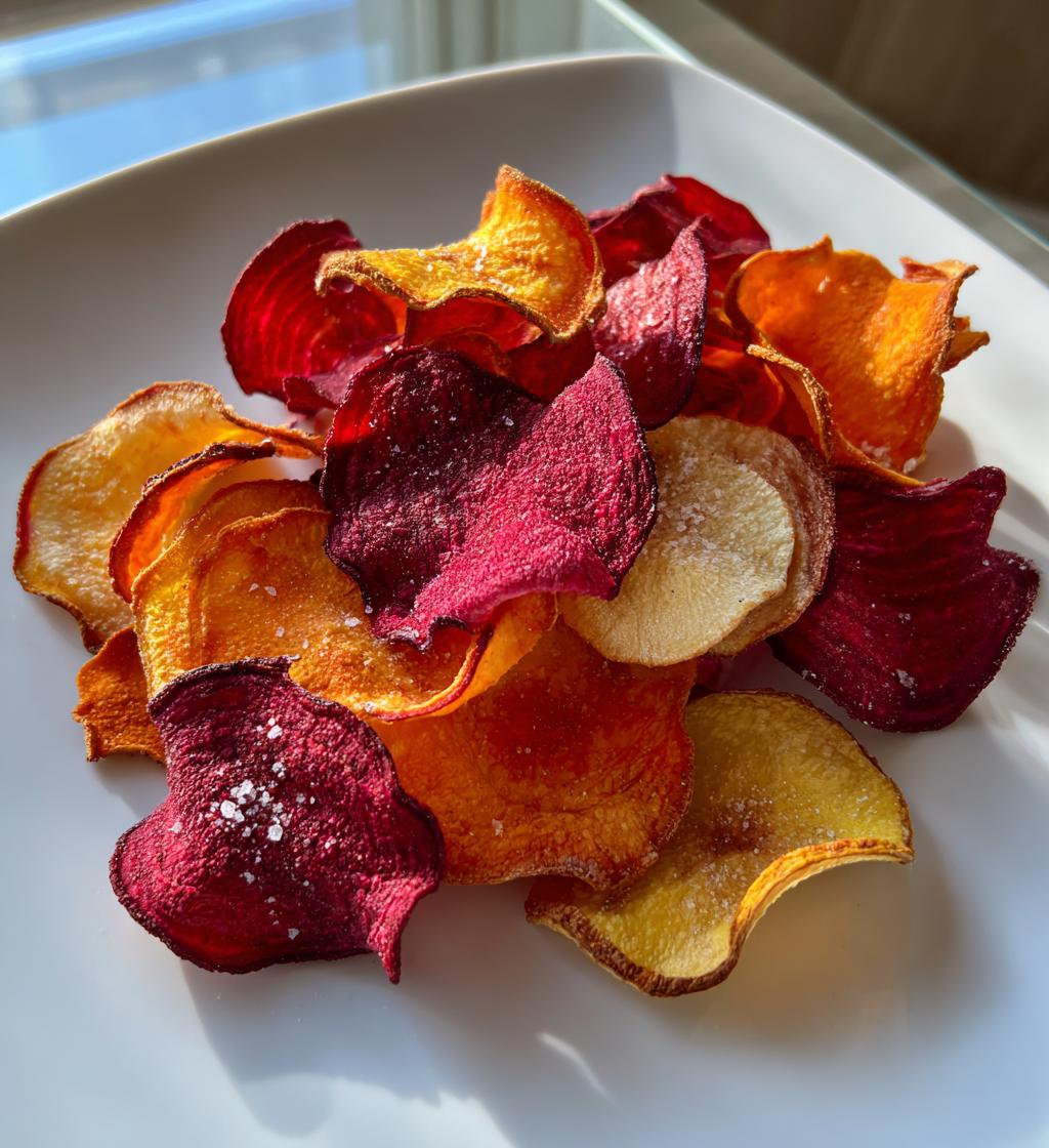 crispy veggie chips beet sweet potato recipe - detail 1