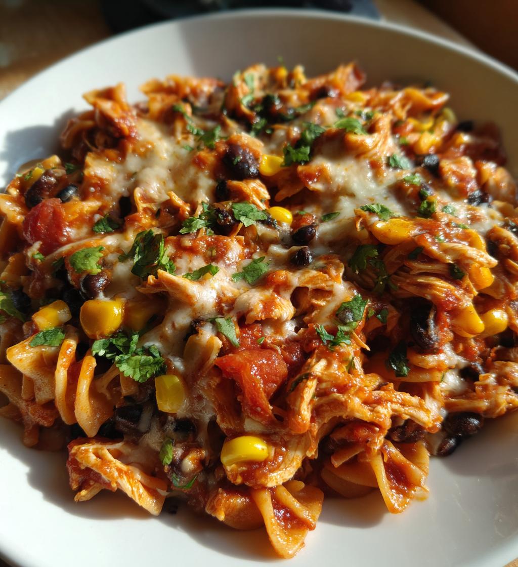 crockpot chicken enchilada pasta recipe