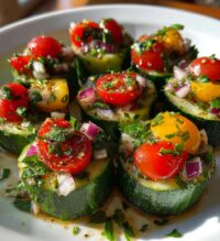 cucumber tomato salad cups recipe