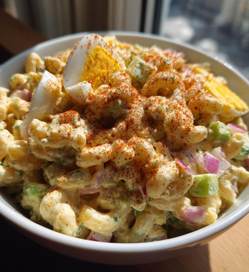 deviled egg macaroni salad - detail 1
