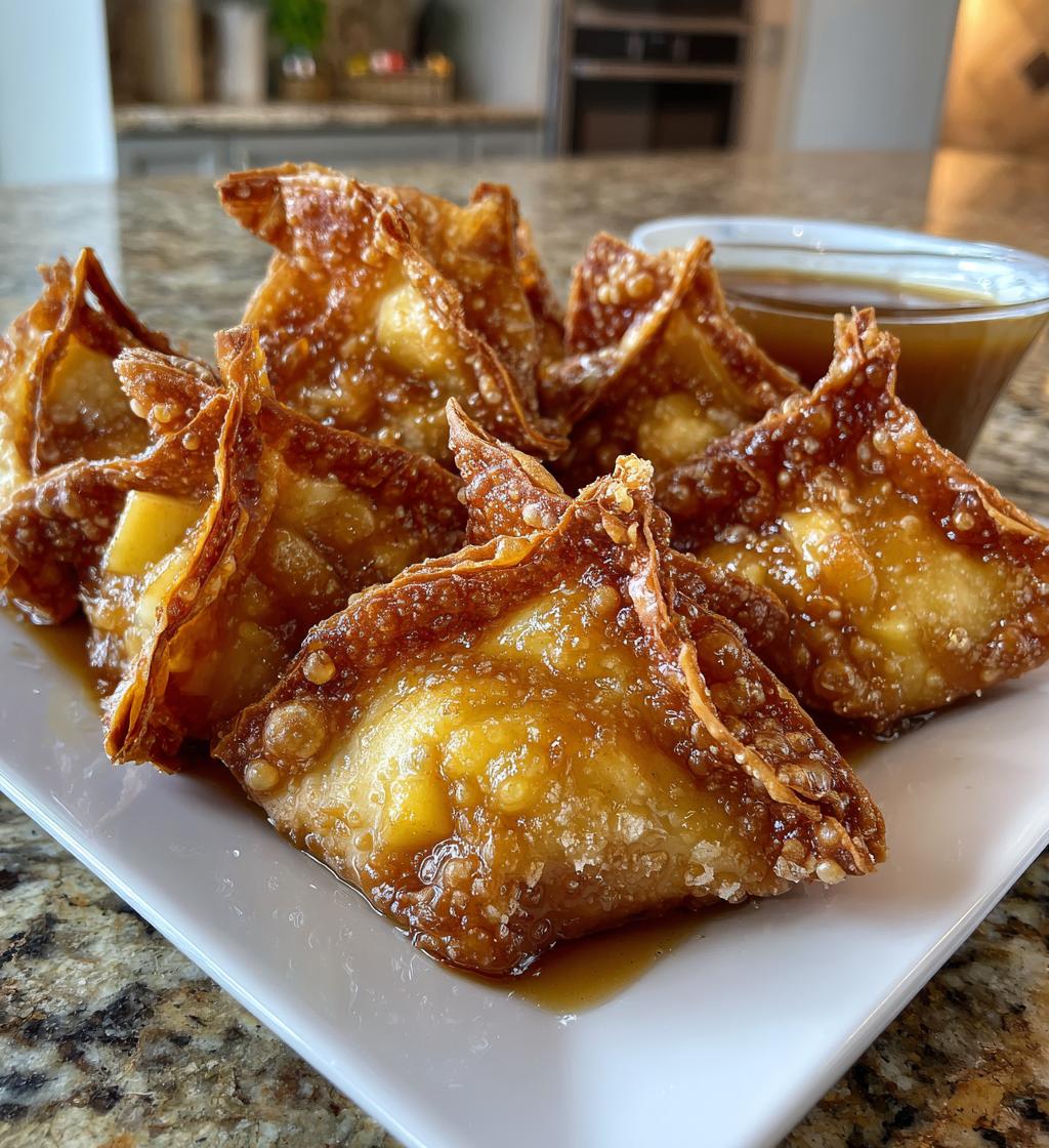 easy air fryer caramel apple wontons